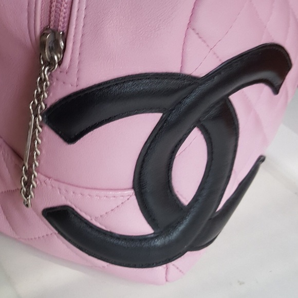 SOLD!!!!! CHANEL BOWLER BAG soft pink &black color - Picture 5 of 8